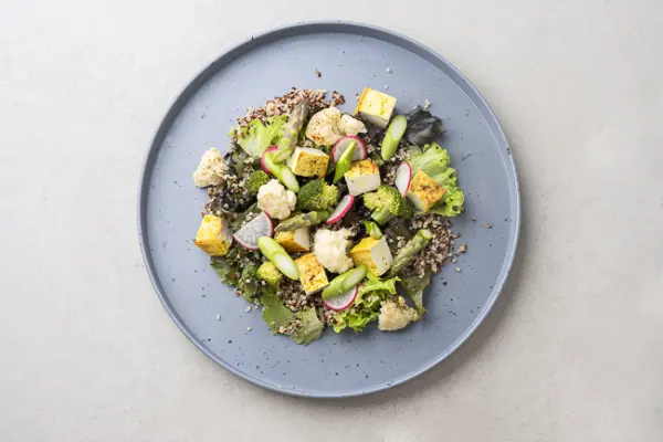 Lemon Tofu & Quinoa Spring Vegetable Salad